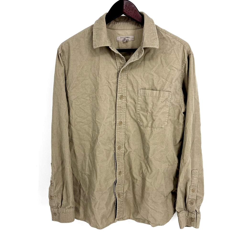 Seasalt Cornwall Men's Corduroy Cord‎ Long Sleeve Organic Cotton Shirt Size M